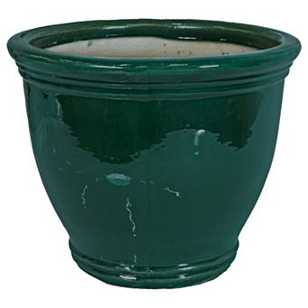Sunnydaze Studio High-Fired Glazed Ceramic Planter