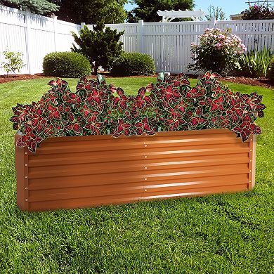 Sunnydaze Galvalume Steel Rectangle Raised Garden Bed - 71 in