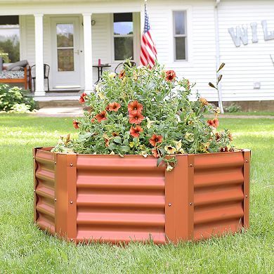 Sunnydaze Powder-Coated Steel Hexagon Raised Garden Bed