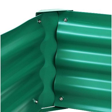 Sunnydaze Powder-Coated Steel Hexagon Raised Garden Bed - Green - 41 in
