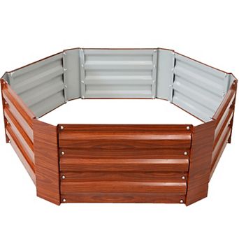 Sunnydaze Galvanized Steel Hexagon Raised Garden Bed - 40 in