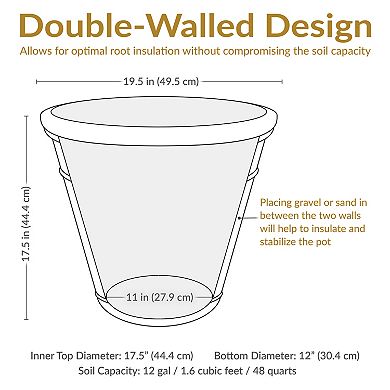 Sunnydaze 19.5 in Arabella Polyresin Outdoor Planter