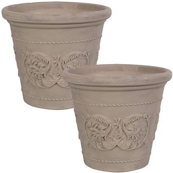 Sunnydaze 19.5 in Arabella Polyresin Outdoor Planter