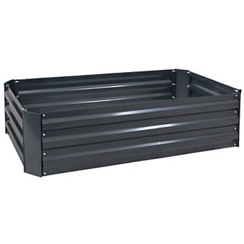 Sunnydaze Galvanized Steel Rectangle Raised Garden Bed - 48 in