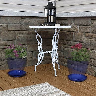 Sunnydaze 7 in Glazed Ceramic Flower Pot/Plant Saucer - Set of 4