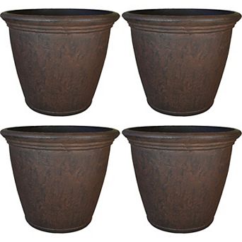 Sunnydaze 15.25 in Anjelica Dual-Wall Polyresin Planter