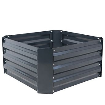 Sunnydaze Galvanized Steel Square Raised Garden Bed - 24 in