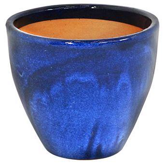Sunnydaze Resort High-Fired Glazed Ceramic Planter