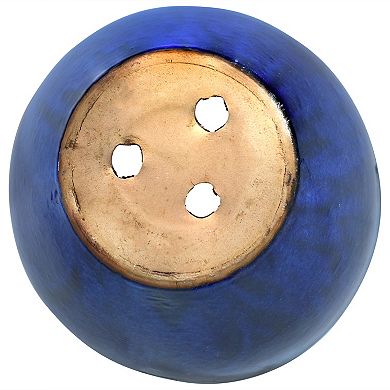 Sunnydaze 13.5 in Resort High-Fired Glazed Ceramic Planter - Imperial Blue