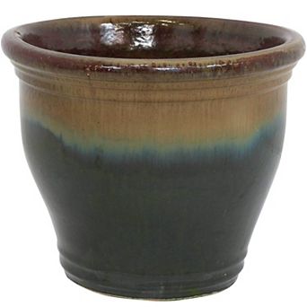 Sunnydaze Studio High-Fired Glazed Ceramic Planter