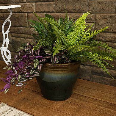 Sunnydaze Studio High-Fired Glazed Ceramic Planter