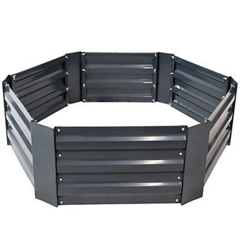 Sunnydaze Galvanized Steel Hexagon Raised Garden Bed - 40 in