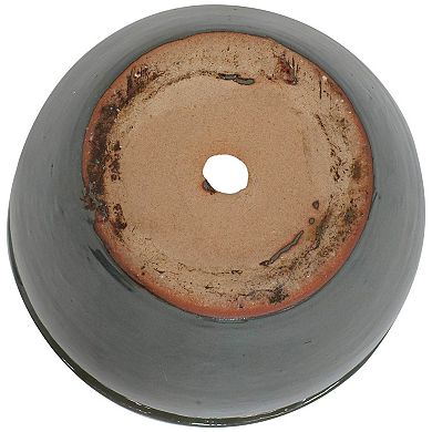 Sunnydaze 12 in Chalet Glazed Ceramic Planter - Gray - Set of 2