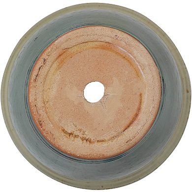 Sunnydaze 11 in Studio Glazed Ceramic Planter - Seafoam - Set of 2