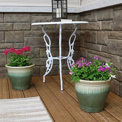 Sunnydaze 11 in Studio Glazed Ceramic Planter - Seafoam - Set of 2