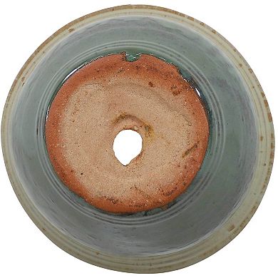 Sunnydaze 9 in Studio Glazed Ceramic Planter - Seafoam - Set of 2