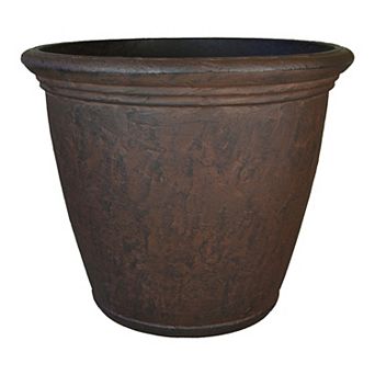 Sunnydaze 15.25 in Anjelica Dual-Wall Polyresin Planter