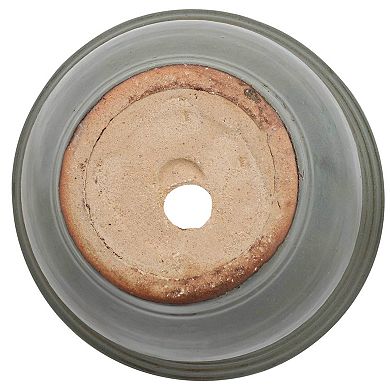 Sunnydaze 9 in Studio Glazed Ceramic Planter - Gray - Set of 2