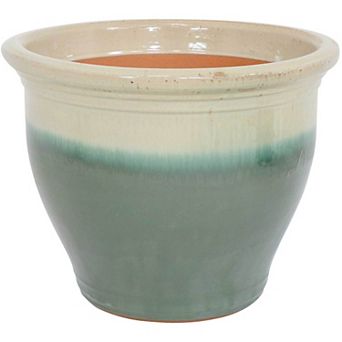 Sunnydaze Studio High-Fired Glazed Ceramic Planter