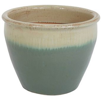 Sunnydaze 15 in Chalet High-Fired Glazed Ceramic Planter