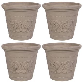 Sunnydaze 19.5 in Arabella Polyresin Outdoor Planter - Set of 2