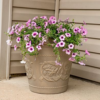 Sunnydaze 19.5 in Arabella Polyresin Outdoor Planter - Set of 2