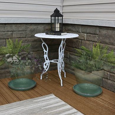 Sunnydaze 7 in Glazed Ceramic Flower Pot/Plant Saucers - Set of 2