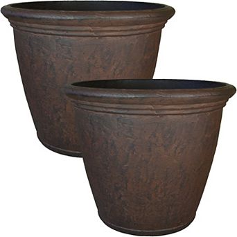 Sunnydaze 24 in Anjelica Polyresin Planter with UV-Resistance