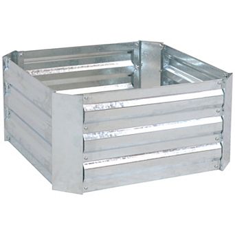 Sunnydaze Galvanized Steel Square Raised Garden Bed - 24 in