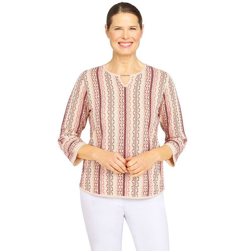 Womens Alfred Dunner Sorrento Vertical Texture Sweater, Size: Medium, Mult
