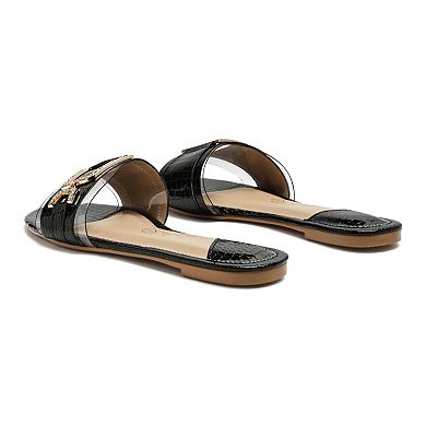 London Rag Brillo Women's Jeweled Slide Sandals