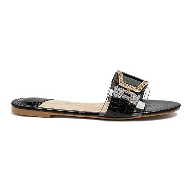 London Rag Brillo Women's Jeweled Slide Sandals