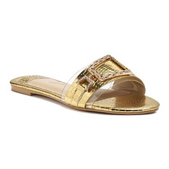London Rag Brillo Women's Jeweled Slide Sandals