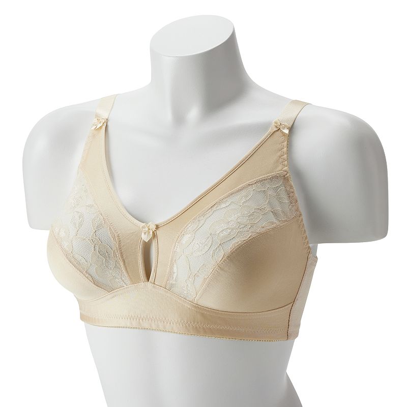 Lunaire 2-Pack Tricot & Lace Wireless Full Coverage Bra 1629, Women's, Size: 34 A, Beige