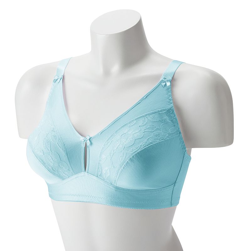 Lunaire 2-Pack Tricot & Lace Wireless Full Coverage Bra 1629, Women's, Size: 34 A, Blue