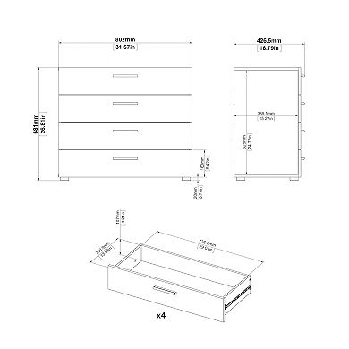 Tvilum Austin 4-Drawer Dresser