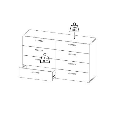 Tvilum Austin 8-Drawer Double Dresser