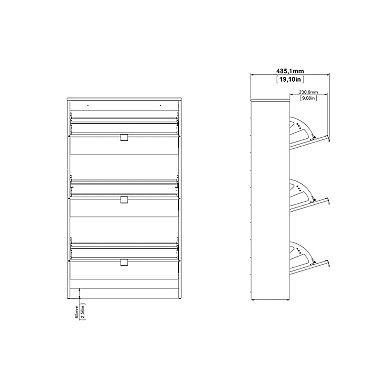 Tvilum Bright 3-Drawer Shoe Cabinet Floor Decor