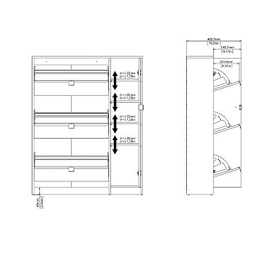 Tvilum Bright 3-Drawer Shoe Cabinet Floor Decor 
