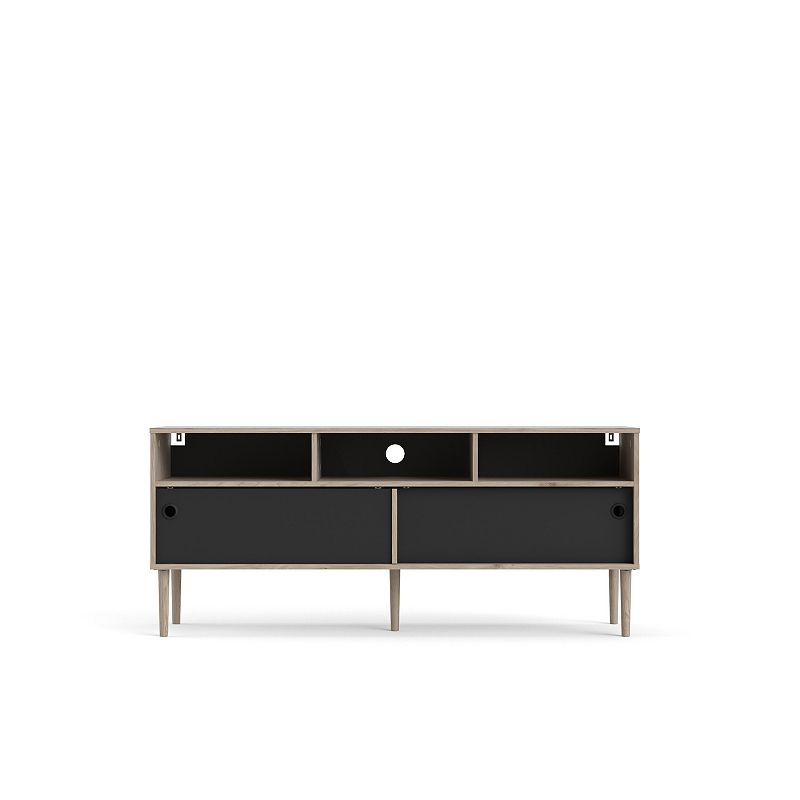 Tvilum TV Stand with 2 Sliding Doors, Multicolor