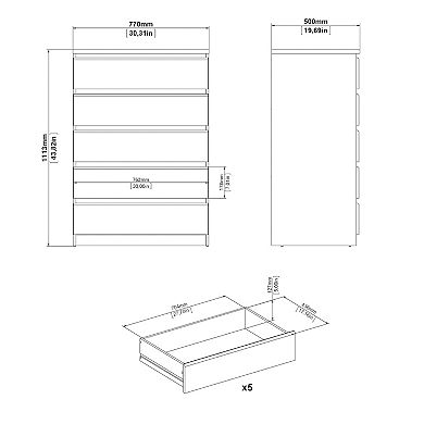 Tvilum Scottsdale 5-Drawer Dresser