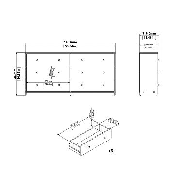 Tvilum Portland 6-Drawer Double Dresser 