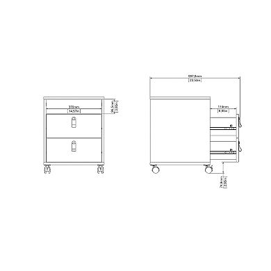 Tvilum Winston 2-Drawer Mobile Cabinet