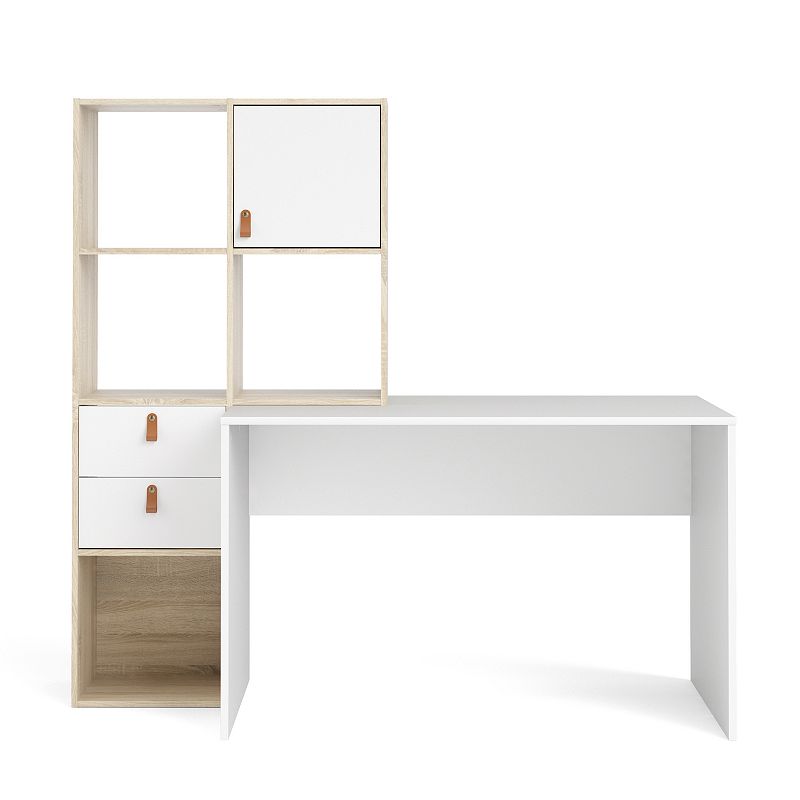 Tvilum Winston 2-Drawer & 4 Shelf Desk, Multicolor