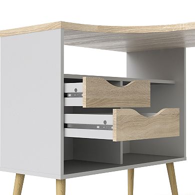 Tvilum Diana 2-Drawer & 3-Shelf Desk