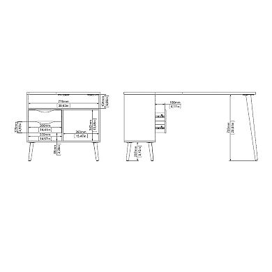 Tvilum Diana 2-Drawer & 3-Shelf Desk