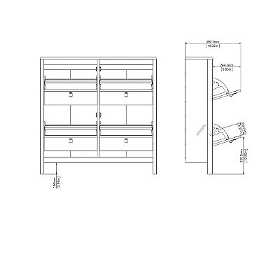 Tvilum Madrid 4-Drawer Shoe Cabinet Floor Decor