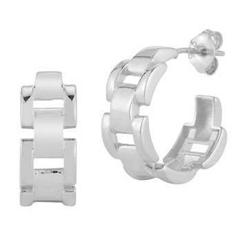 Sunkissed Sterling Bold Chain Link Hoop Earrings
