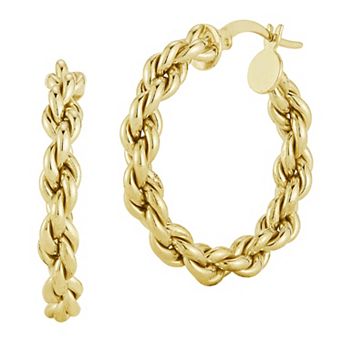 Sunkissed Sterling Rope Chain Hoop Earrings