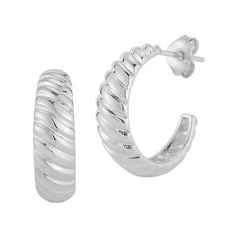 Sunkissed Sterling Graduated Twist Hoop Earrings